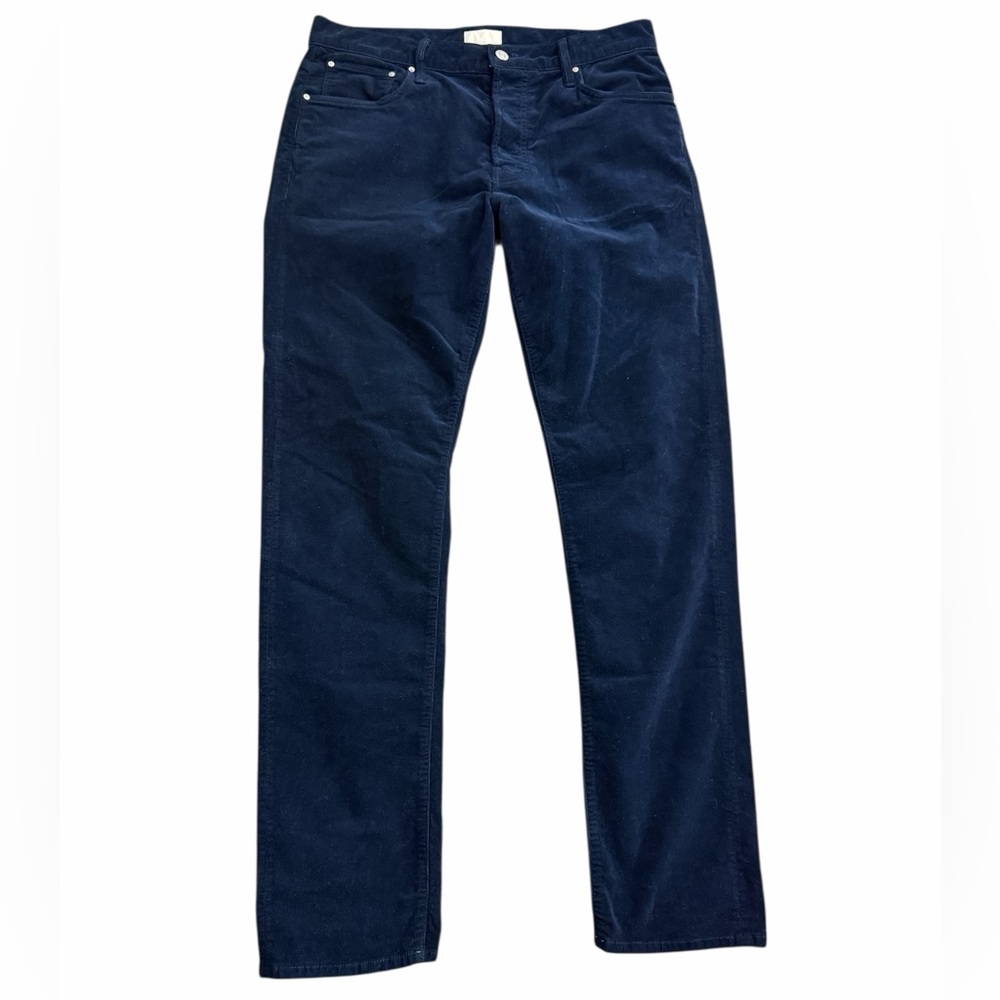 MOTHER Navy Corduroy Pants Women’s Size 32 Straight Leg Soft Stretch